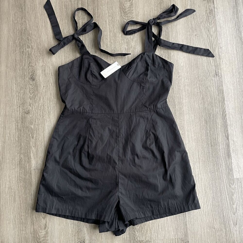 NWT Anthropologie Hutch Corset Romper Black Size 12​​​​​